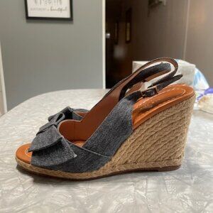 Kate Spade Denim Straw Leather Made in Italy Women’s 7